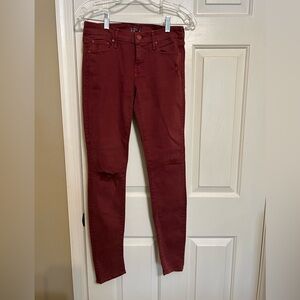 MOTHER Skinny Jeans in Rich Burgundy